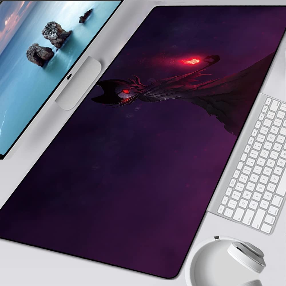 Tappetino Mouse Gaming XL 80x40 Cm – Motivo Scheletri E Funghi Stile Tarocchi – Bordi Cuciti – Antiscivolo – Regalo Per Ragazze