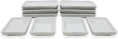 Miniatura 7 de Juego de 10 bandejas rectangulares de 1 pulgadas de largo, vajilla pequeña, vajilla en miniatura, cubiertos, utensilios de cocina, hechos a mano,