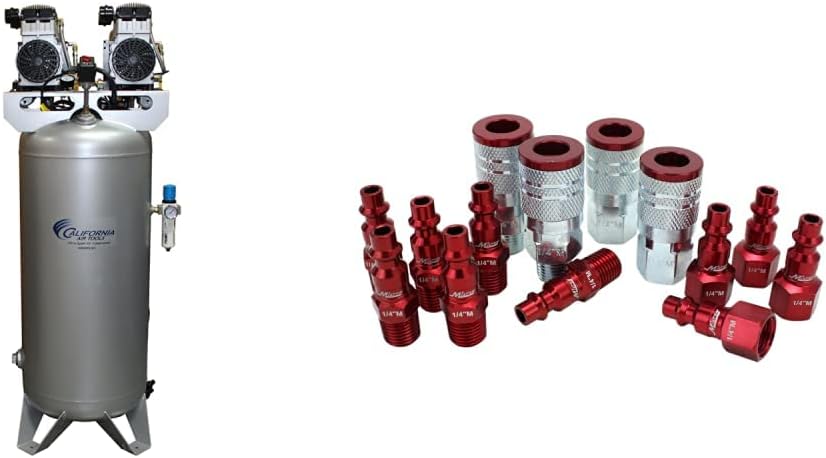 California Air Tools Ultra Quiet Air Compressor Bundle with Milton ColorFit Coupler & Plug Kit