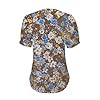 Angxiwan Depeche Mode T Shirt Summer Tops for Women UK Clearance Casual Floral Pleated Going Out Blouse Plus Size Short Sleeve Tunic Tops Fashion V-Neck Work Shirts for Women UK #3