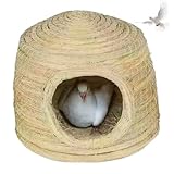Nido de pájaros Tejido de Paja, Caja Nido a Prueba de Viento para periquitos, Palomas y loros/11, 8x8, 3 Pulgadas