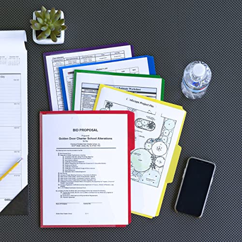 Smead Slash Pocket Poly File Folders, 1/3-Cut Tab, Letter Size, Assorted Colors, 30 Per Box (10540) #TOP5