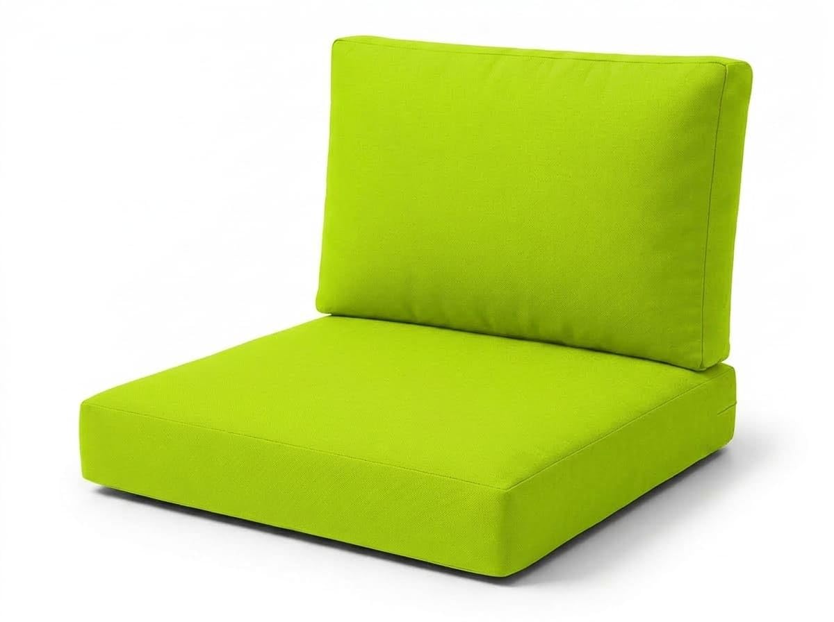 Rattan Garden Furniture Cushions Set – High-Density Foam Support, Outdoor Replacement Cushions for Patio Sofa & Conservatory – Water Resistant Covers (Lime Green, 8Pc set (4x Seat + 4x Back)) — image 1