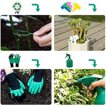 مجموعة أدوات الحديقة من 11 قطعة من جيغلومي أدوات زراعية مع قفازات حديقة وحقيبة يد للحدائق مجموعة أدوات هدايا البستنة مع مجرفة للحدائق وغيرها أدوات يدوية خارجية من الألومنيوم