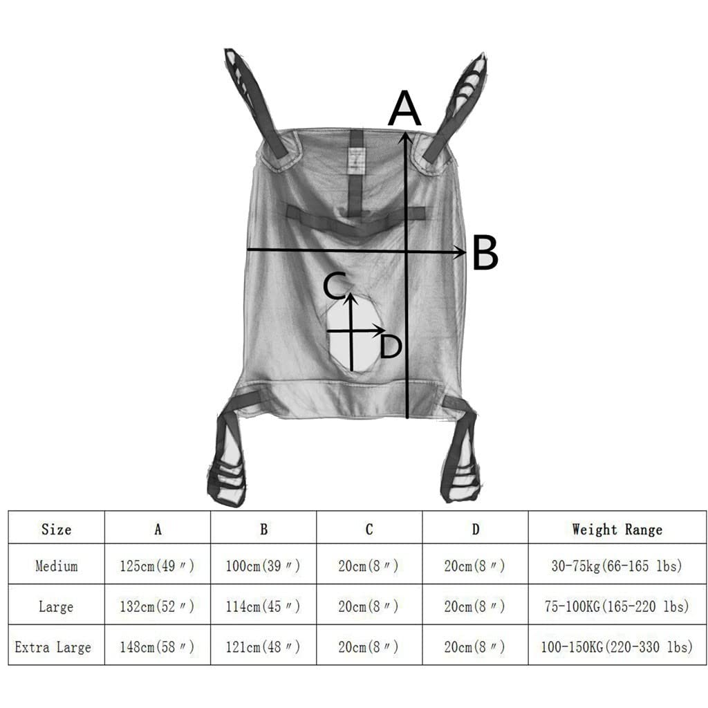 Arnés Elevación Paciente De Cuerpo Completo, Eslinga Elevación con Accesorios De Bucle,para Personas Mayores Discapacitadas Pacientes De Cuerpo Entero Ayudas Caminar Large