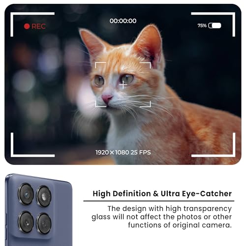 Image of ArmourPro Camera Rings Tempered Glass for Motorola Edge 60 Fusion, Tough HD Individual Aluminum Alloy Rings 9H Camera Cover, Scratch-Resistant,Camera Lens Protection| Black, 1 Pack