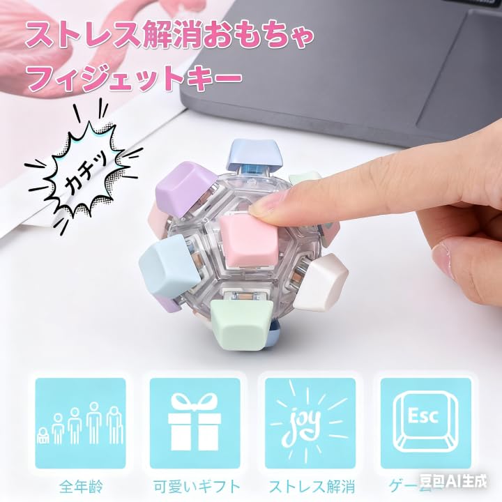 Amazon.co.jp: 12つのボタン キーボード フィジェットボール 感覚