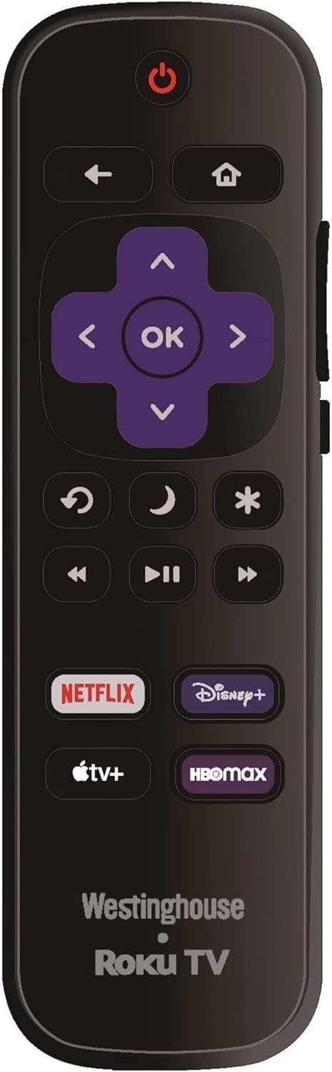 OEM Replacement Remote Control Compatible with Westinghouse Roku TVs - Netflix/Disney+/Apple TV+ / HBO Max
