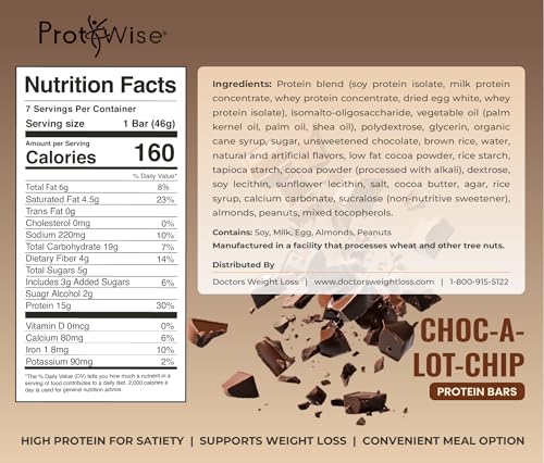 Barritas ProtiWise Chocolate con Alto Proteína 7 Unidades miniatura 2