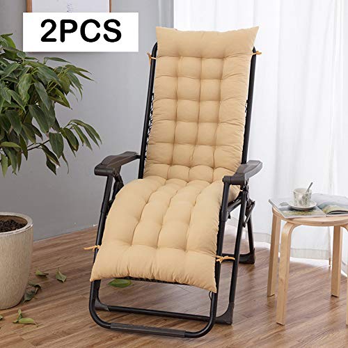 2 cojines para tumbonas, cojines para tumbonas, para exteriores, jardín, tumbona reclinable, para interiores, beige, 53*170cm