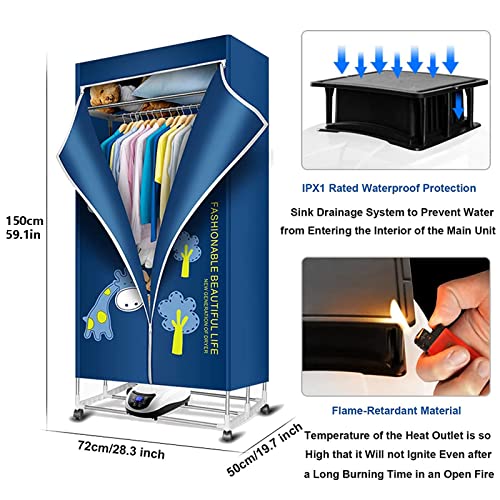 Verwarmde wasdroger, 1500W elektrische wasdroger voor binnen, droger met grote capaciteit van 20 kg, 240 minuten looptijd, oververhittingsbeveiliging, voor binnen en buiten - Image 8