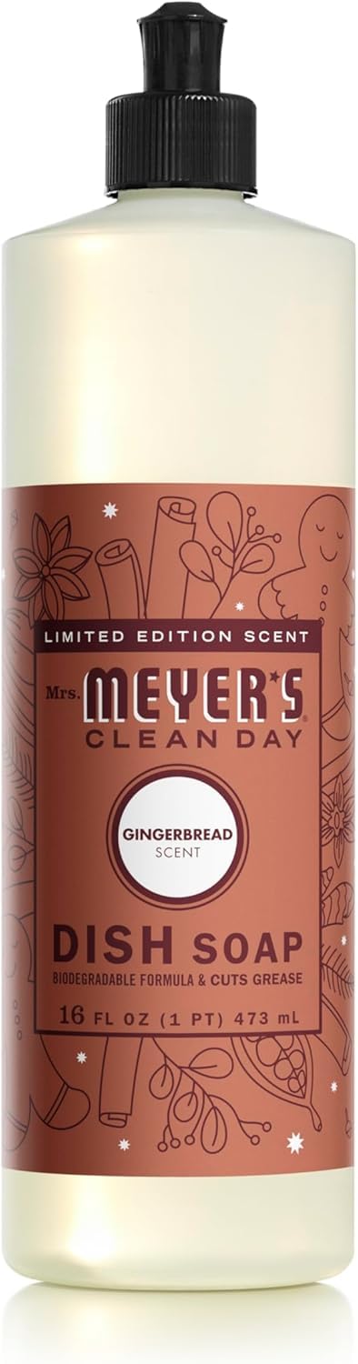 MRS MEYERS CLEAN DAY Liquid Dish Soap Limited Edition Gingerbread Scent 16 Ounce Bottle