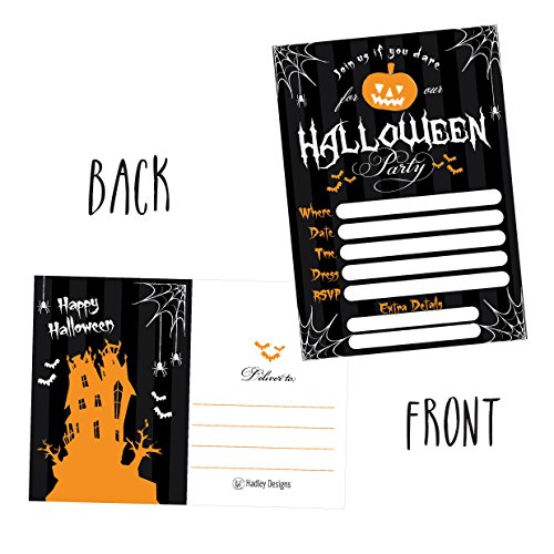 50 Black Halloween Pumpkin Invitations, Kids Or Adults Birthday Halloween Party Invites, Monster Trunk Or Treat Or Trick Or Treat Party Invitation, Costume Party Invite #TOP1