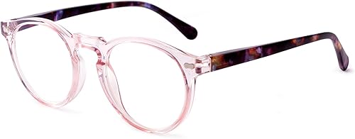 firstsense Classic Round Glasses for Reading and Screens, Blue Light Blocking Re