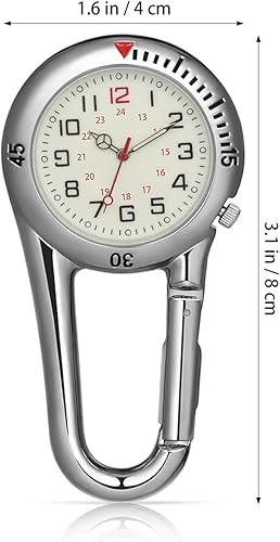 Miniatura 3 de Reloj de pulsera con clip, reloj de aleación con luz nocturna, ideal para médicos, enfermeras, escalada, montañismo (blanco)