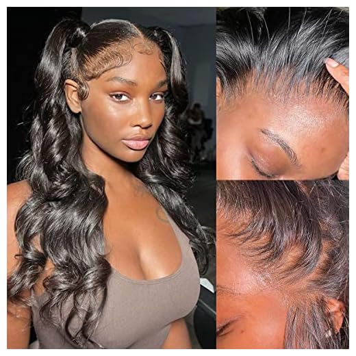 MY SHINY WIGS Skinmelt Real Swiss HD Lace Front Wigs Human Hair Pre Plucked, 0.11mm Thin 13x4 Body Wave Full Lace Frontal Wigs for Black Women Bleached Knots, Clean Hairline Pre Plucked 16 Inch