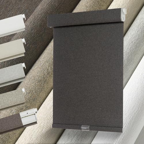 Persilux No Drill No Tools Blackout Roller Shades for Windows,Linen