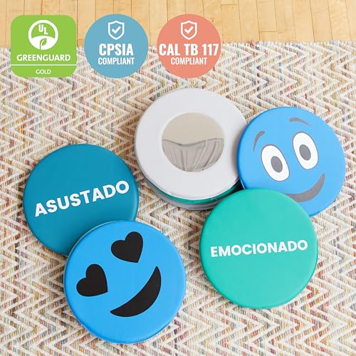 Almohadillas de emoción con espejo español 8-PC con base textil lavable 6