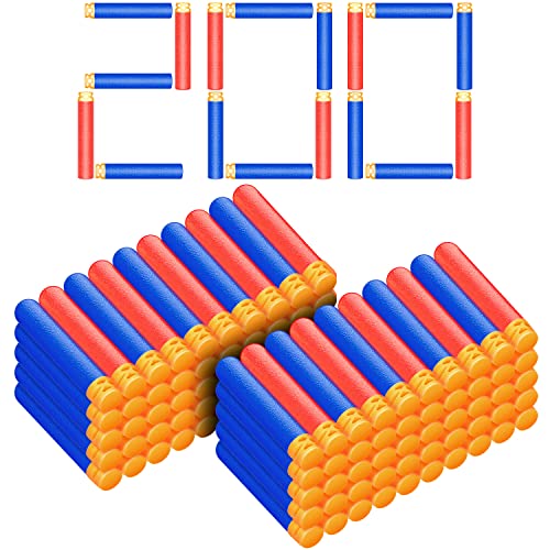 Forliver Refill Darts, 200 Pack Refill Bullets Compatible with Nerf Guns for Nerf N-Strike Elite Series Blasters Toy Guns. Children Kids Birthday Christmas Role Play Nerf Battle Game Gift
