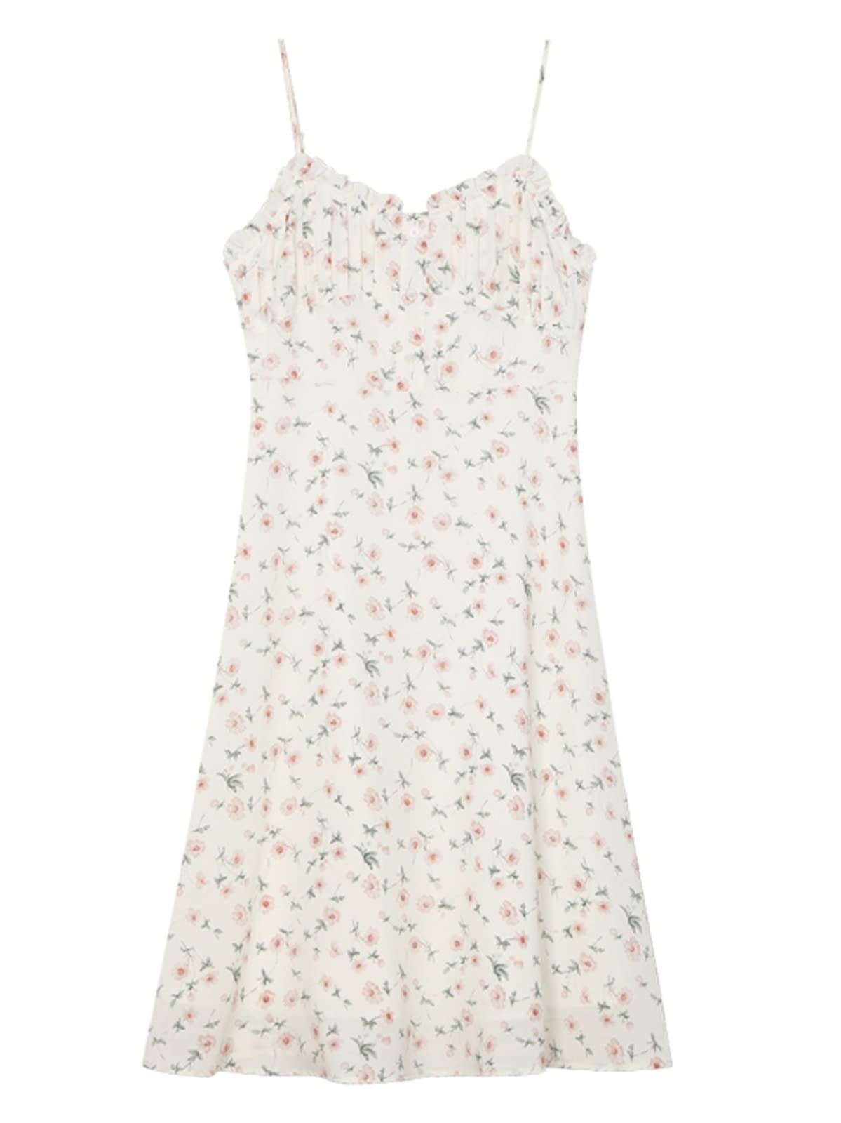 ワンピース Small Flower Print Flare Dress SHENHE Women's Y2k Floral Print Deep V Neck Short Sleeve Fit