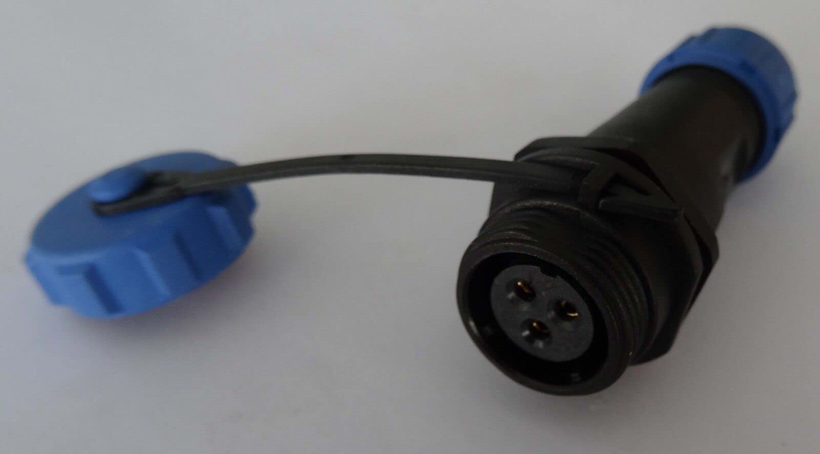 230V 12V IP68 13mm 2-polig Rundstecker Buchse Verbinder Stecker Set mit Deckel Steckverbindung Steckverbinder wasserdicht für Garten Boot KFZ für max. 6,5mm Kabeldurchmesser (3 Sets / 3-Pin)