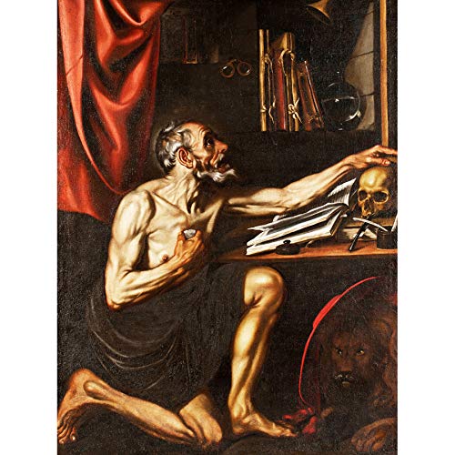 Fine Art Prints Luis Tristan St Jerome Doing Penance In His Study Canvas Premium Wall Decor Poster Mural