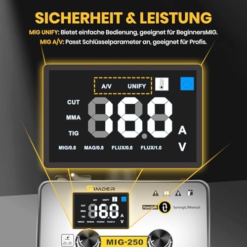 Bild 5 - SSIMDER MIG Schweißgerät Plasmaschneider Schweißer Combo 240V 160A Gas MIG/Fülldraht Schweißen/Lift WIG/Stick/Plasmaschneiden 6 in 1 Schweißmaschine für Heim DIY & Industrielle Verwendung