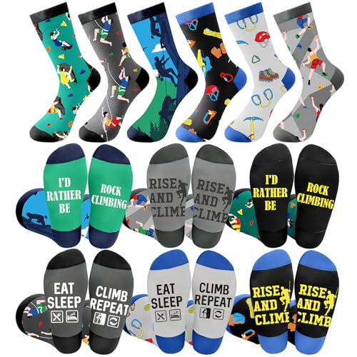Bonuci 6 Pairs Rock Climbing Socks for Men Women