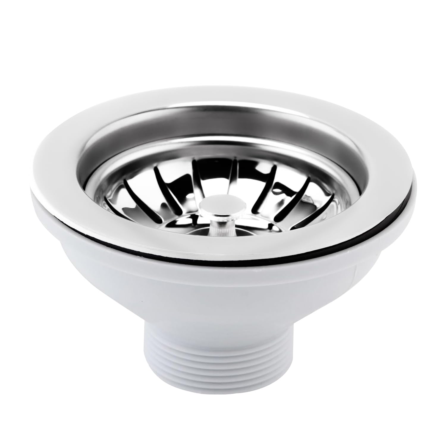 Belofay Stainless Steel Kitchen Sink Strainer Waste Kit – 90mm Basket Strainers Plug with 1 1/2 Inch Drain Pipe – Removable Sink Drain Strainer for Easy Cleaning