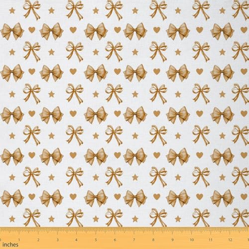 Tissu au mètre jaune bowknot 184x150cm imperméable pour couture