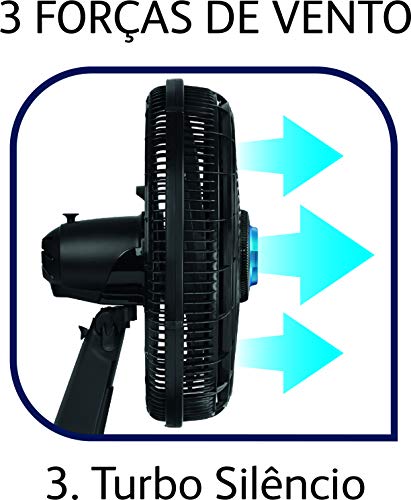 Ventilador Silence Force Repelente Líquido Arno Preto 110V