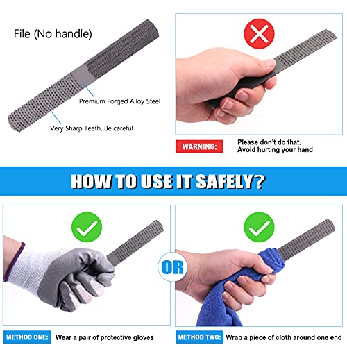 Glarks 25Pcs Hand Metal File Set Include 4Pcs Flat/Triangle/Half-Round/Round Large File, 12Pcs Needle Files, 1 Brush, 4Pcs Sandpaper And 4 Way Wood Rasp File For Shaping Metal, Wood, And Tools #TOP4