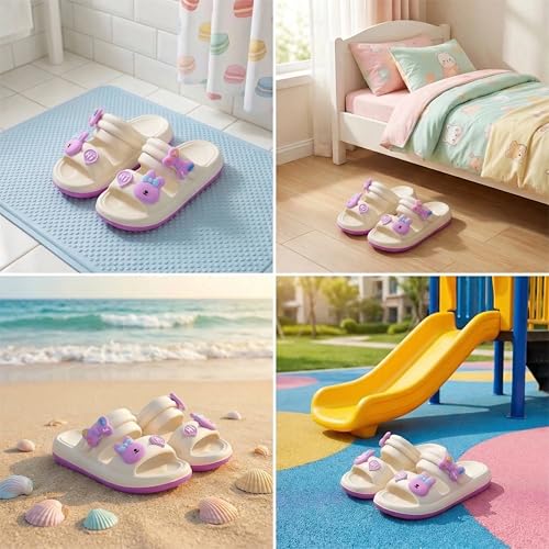 Image of Kids Cloud Slides Boys Girls Slides Non-slip Summer Beach Pool Shoes EVA Girls Everday Slip on Slide Sandals Garden Slippers Bathroom Shower Shoes