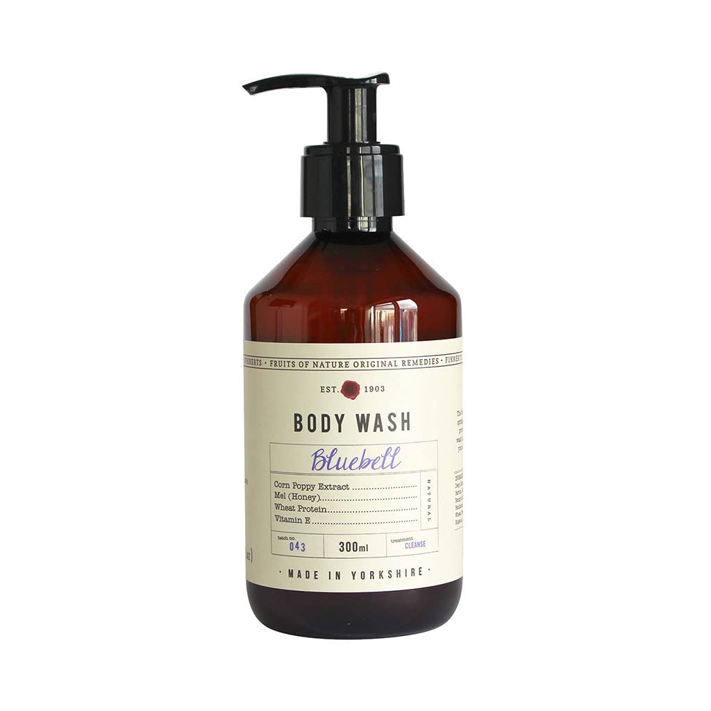 Fikkerts Fruits Of Nature Bluebell Soothing and Hydrating Body Wash (300ml/10.14floz) with Vibrant, Sweet Floral Tones