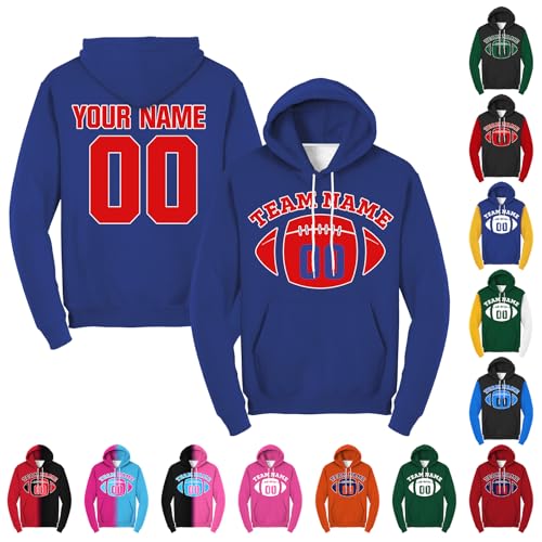 YanNanKe Custom Hoodies Design Your Own Football Sweatshirts with Team Name Number Personalized Athletic Pullover Hoodies