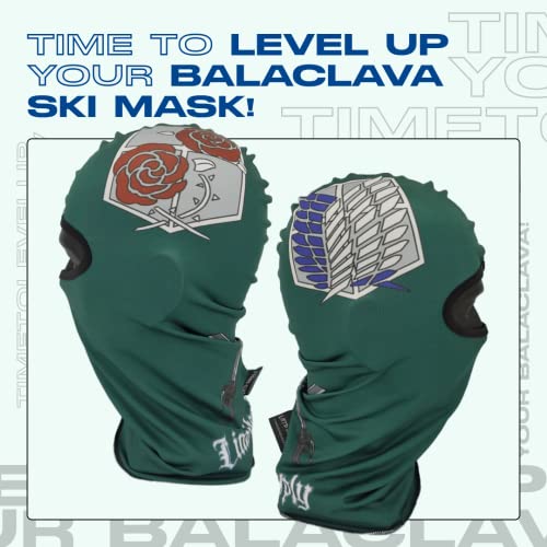Anime Ski Mask With Design - Green Balaclava Summer Winter Masks For Men Women, Face Cover Windproof Uv Protection, Gt #TOP5