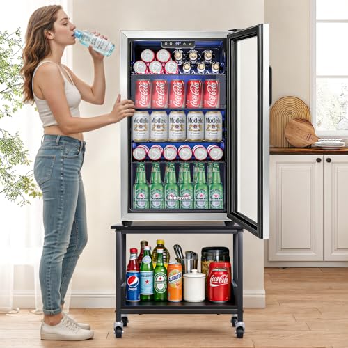 Mini Fridge Stand Hold Up to 350 lbs Mini Fridge Stand with Storage 19.7x19.7x18' Refrigerator Table with Stainless Steel Wheels 2-Tier Refrigerator Cabinet for Dorm Apartment Kitchen Office Bedroom