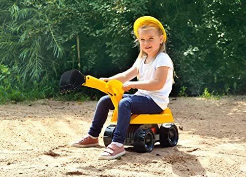 Excavador Giga Trucks Pro X de Lena para que los niños jueguen en el jardín, color amarillo 4