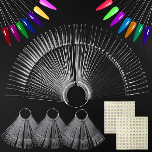 200 PCS Nail Swatch Sticks Clear Nail Colour Display Nails Samples Sticks