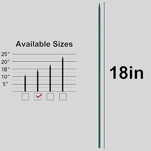 Miniatura 3 de 50 estacas de madera de 18 pulgadas para plantas de jardín, tomate, estacas y soportes para plantas en maceta, viene con 100 lazos verdes