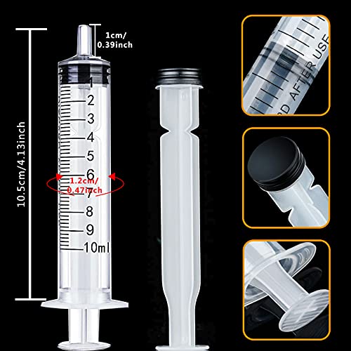 20Pcs 10Ml/Cc Plastic Syringe Without Needle,Individually Sealed,Suitable For Scientific Labs,Measuring,Watering,Refilling,Oil Or Glue Applicator,Feeding Pets,Medical Student #TOP1