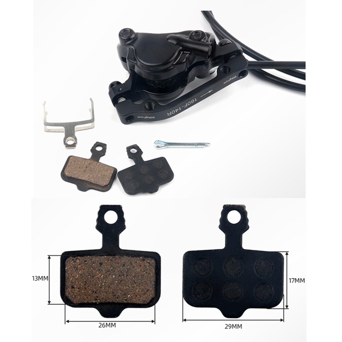 FukkeR Fahrrad Hydraulische Scheibenbremse Vorne Hinten Set 1300mm 2100mm MTB Aluminiumlegierung Bremse Mit 2 Kolben Klemme Rennrad Ölbremse Für BMX XC