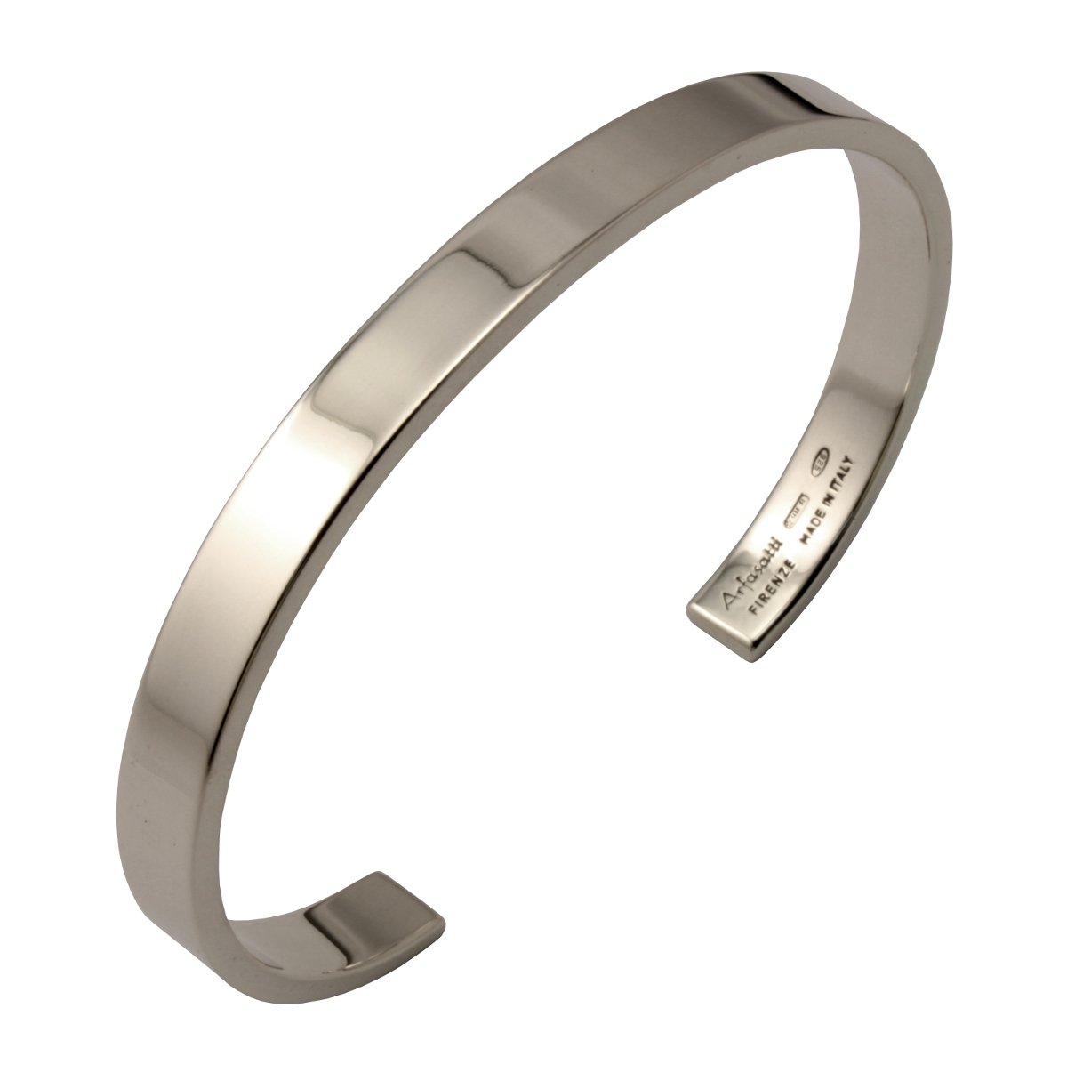 Arfasatti925 Solid Sterling Silver Bracelet Bangle Hand Made in Italy