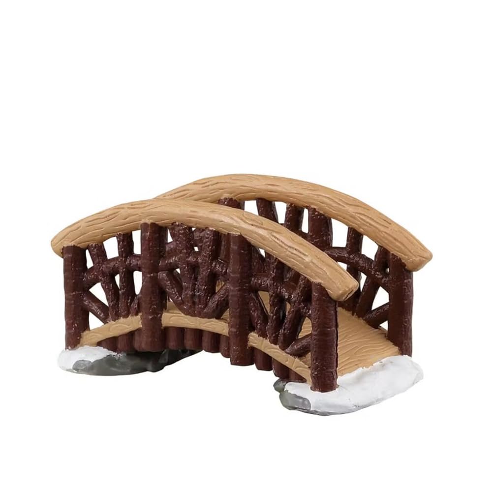 Lemax Decoration Rustic Footbridge,Christmas Cake Village Decorating Snow Bridge