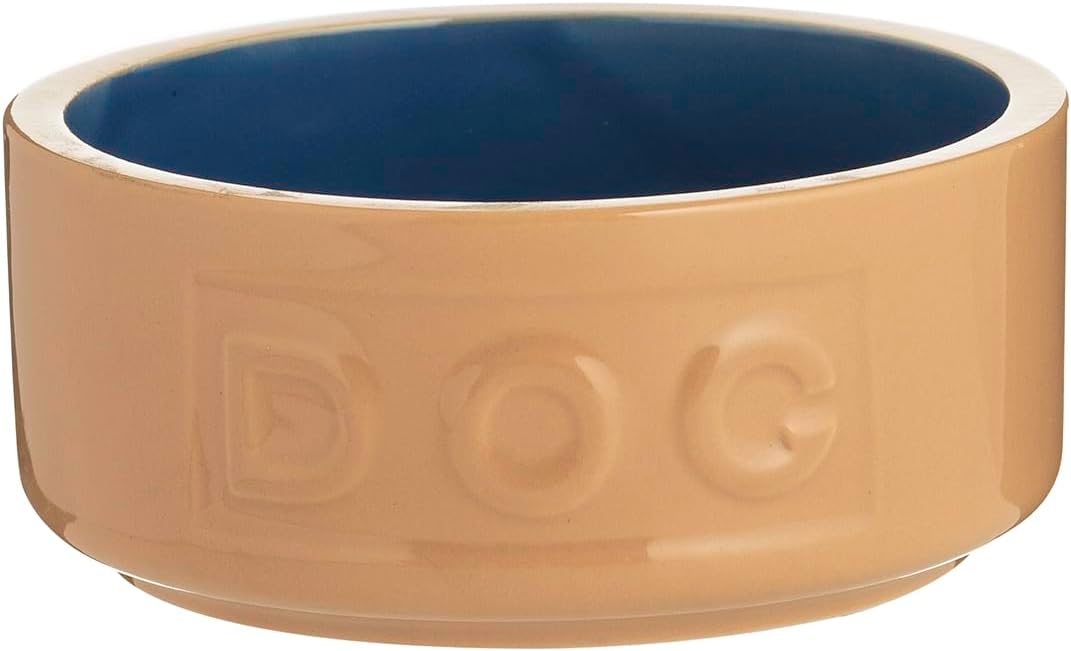 Mason Cash Cane Ceramic Dog Bowl, 5 inch, Blue