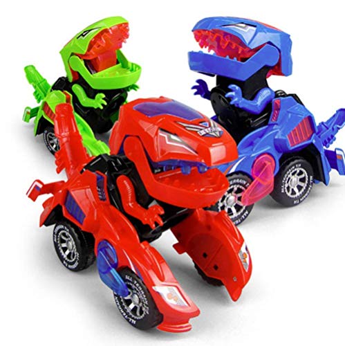 Royu Transforming Dinosaur LED Car Dinosaur Transform Car Toy Automatic Dinosaur Dinosaur Deformation Toy