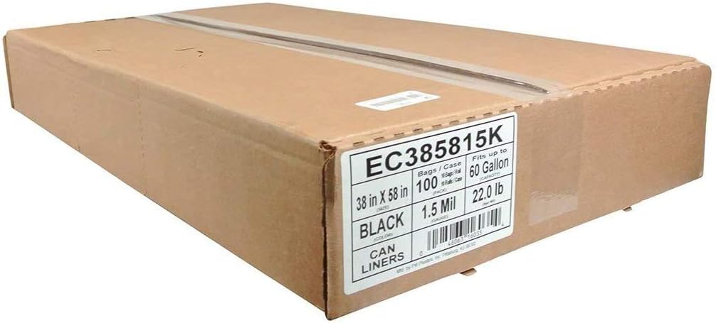 38X58 Liner - 60 Gallon (EC385815K) 100/Case by PITT PLASTICS/INTEPLAST