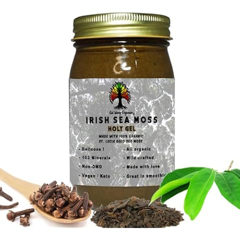 GET WAVY ORGANICS Organic Irish Sea Moss Gel with Bladderwrack, Soursop and Cloves, Vegan Immune Support Supplement (1) Cover