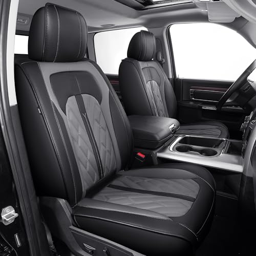 Housses de siège pour Dodge RAM 1500 en similicuir noir | Finition premium pour pickup Crew Cab