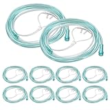 ALONK 10 Stück Nasenbrille für Sauerstoffgerät, 2M Erwachsene Sauerstoffschlauch Weich und Knickfester, Jeweils Einzeln Verpackt